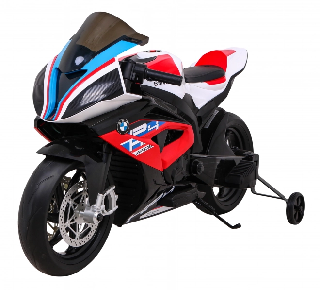 Dětská bateriová motorka BMW HP4 Červená + pomocná kola + pomalý start + EVA + MP3 LED