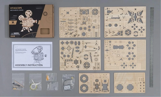 RoboTime 3D dřevěné mechanické puzzle Filmový projektor