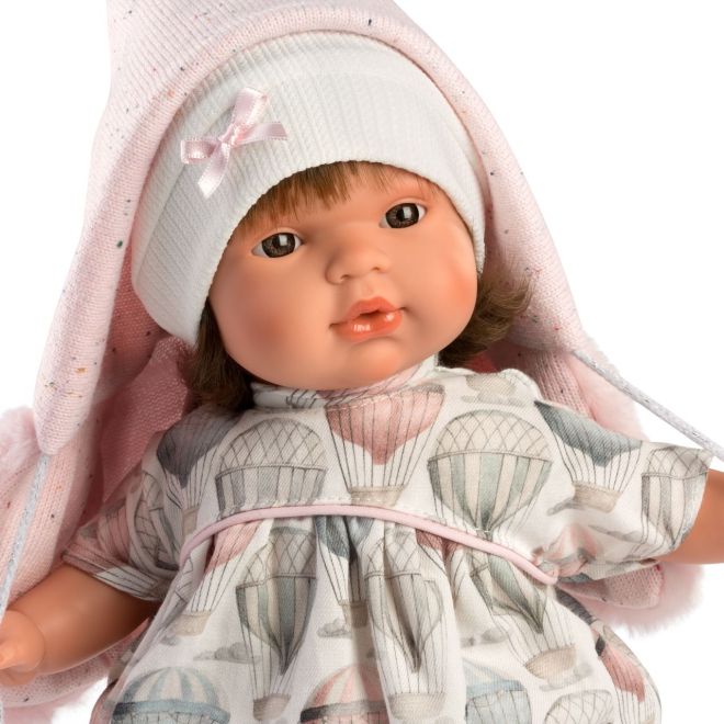 Llorens 38566 LOLA - realistická panenka se zvuky a měkkým látkovým tělem - 38 cm
