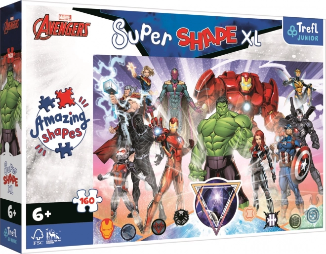 Puzzle 160 dílků XL Super Tvar Avengers odvaha