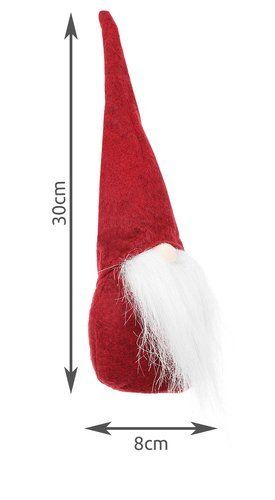 Vánoční stojící skřítek 30 cm – Červený