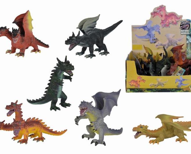 Figurky draků, 12 DP, 17-25 cm, 6 druhů