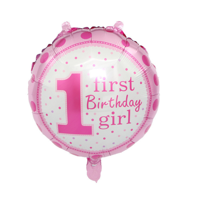 Růžová narozeninová sada balónků - 1 rok