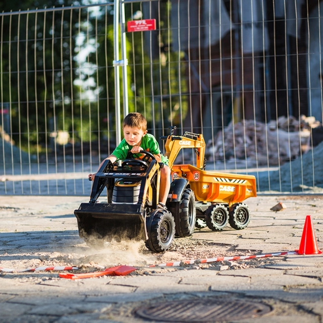 Dětský traktor s rypadlem Case IH a přívěsem