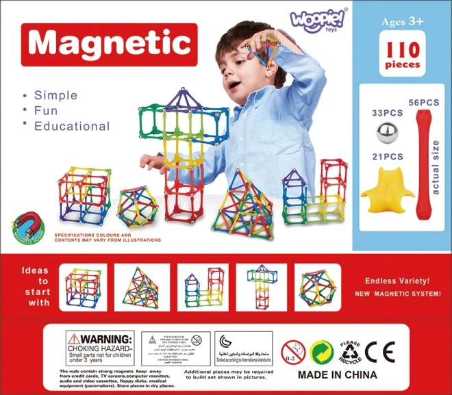Magnetická stavebnice Woopie 110 dílků