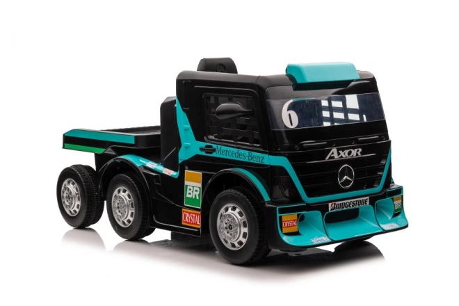 Bateriový automobil Mercedes + návěs XMX622B LCD modrý