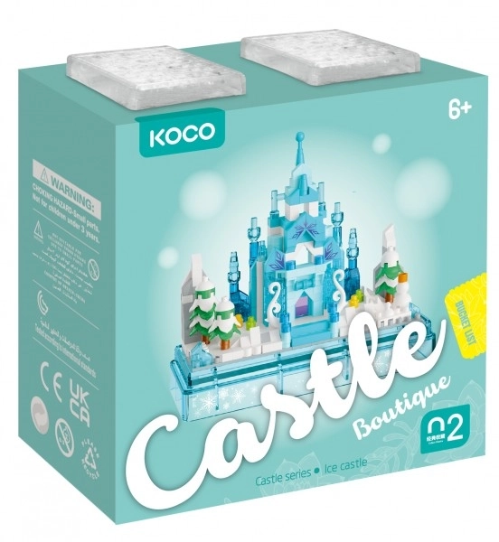 Stavebnice mini KOCO Zimní hrad plast 381ks v krabičce 11x12x5cm