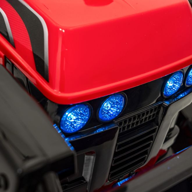 Traktor Buldozer G320 pro nejmenší děti Červený + Pohyblivá lžíce + Melodie + Klakson + LED světla