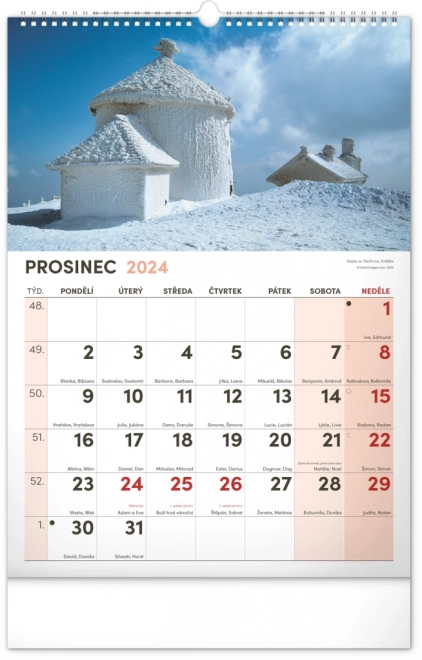 Nástěnný kalendář 2024 s extra velkým kalendáriem, 33 × 46 cm
