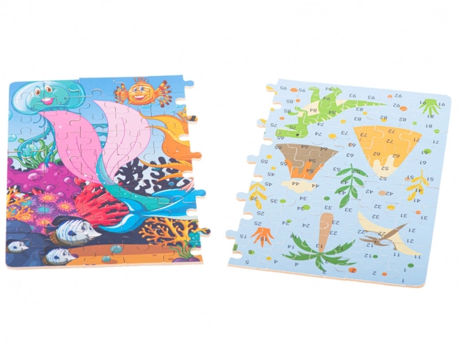 Puzzle v plechové krabičce mořská panna - 100 dílků