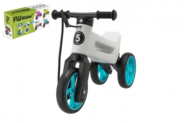 Dětské odrážedlo Funny Wheels Rider SuperSport 2v1 v krabici – Bílo-tyrkysové