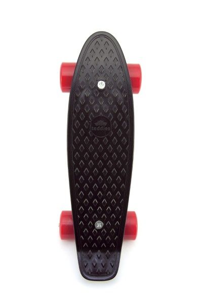 Skateboard - pennyboard 43cm, nosnost 60kg plastové osy – Červený, zelená kola
