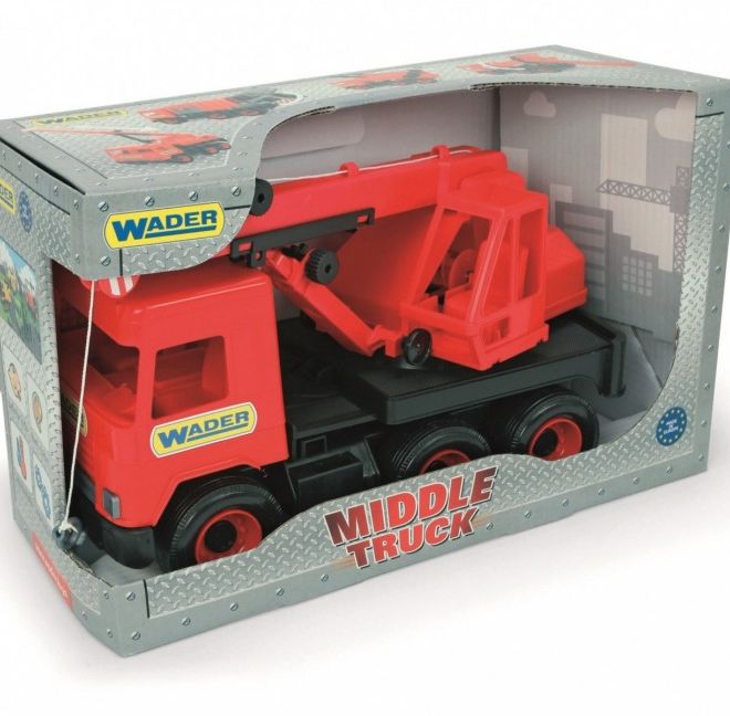 Červený jeřáb Middle Truck 38 cm v krabici