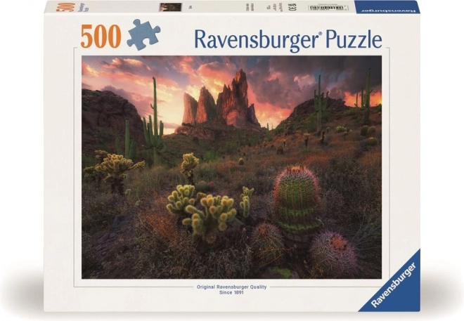 Ravensburger puzzle Kaktusy za soumraku