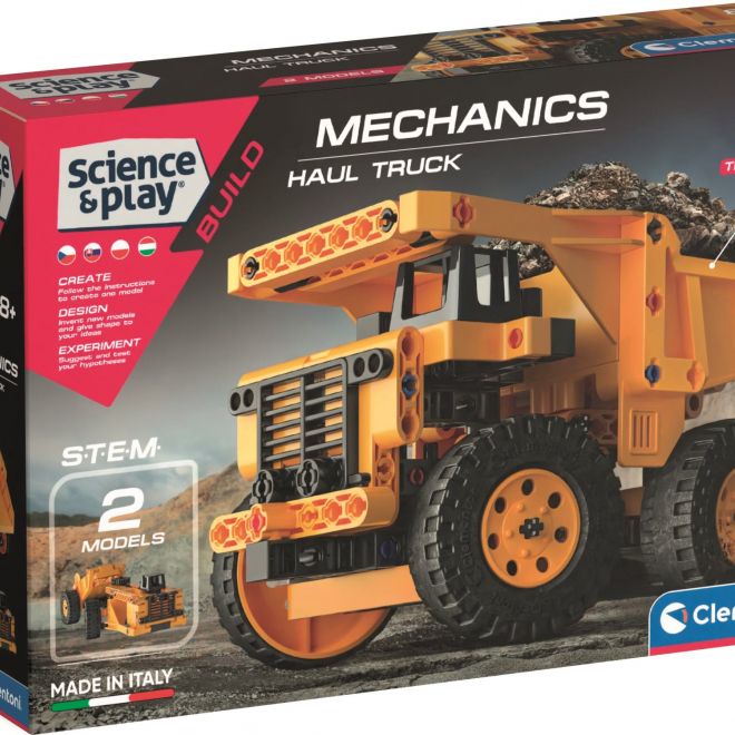 CLEMENTONI Science&Play Mechanická laboratoř Těžební auta 2v1