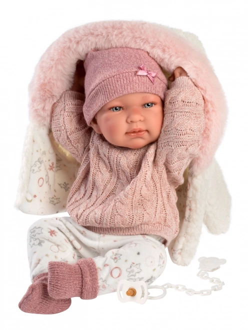 Llorens 84334 NEW BORN HOLČIČKA - realistická panenka miminko s celovinylovým tělem - 43 cm