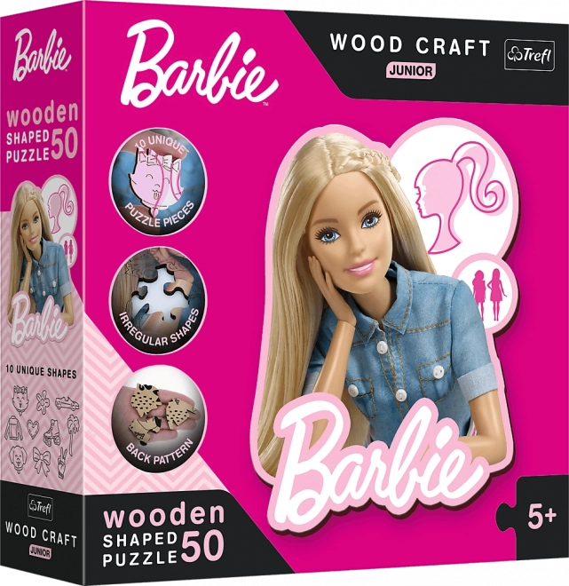 Dřevěné puzzle junior Barbie 50 dílků