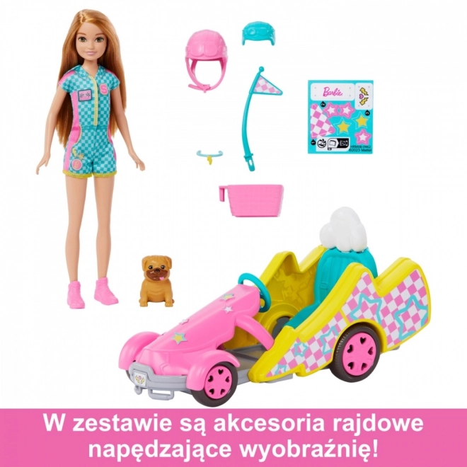 Panenka Barbie Stacie a filmové vozidlo Gokart