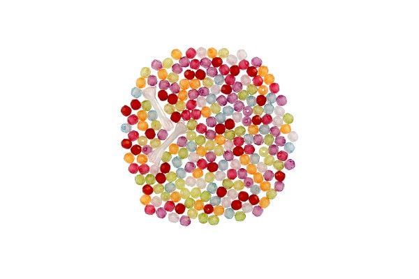 Korálky se šňůrkou plast mix barev v plastové dózičce 3,5x12,5cm