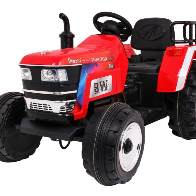 Traktor Blazin BW na baterie červený + dálkové ovládání + pomalý start + zvuky Světla