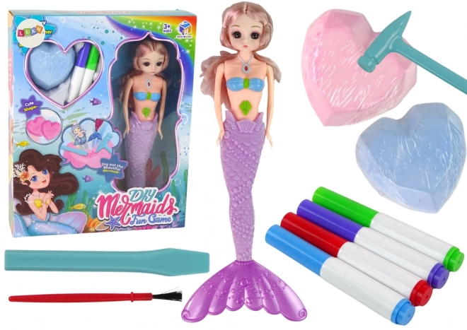 Sada na vykopávání fialových pokladů pro mořskou pannu DIY