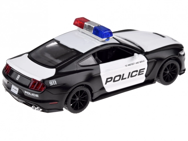 Kovové policejní auto Ford Shelby GT350 v měřítku 1:32 s efekty světel majáků