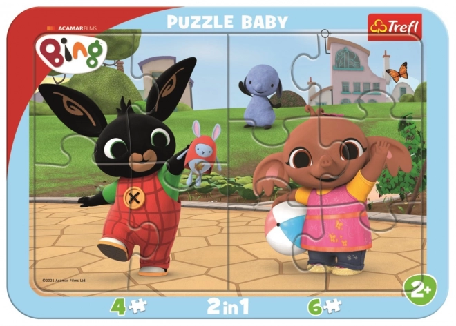 TREFL Baby puzzle Bing si hraje 2v1, 10 dílků