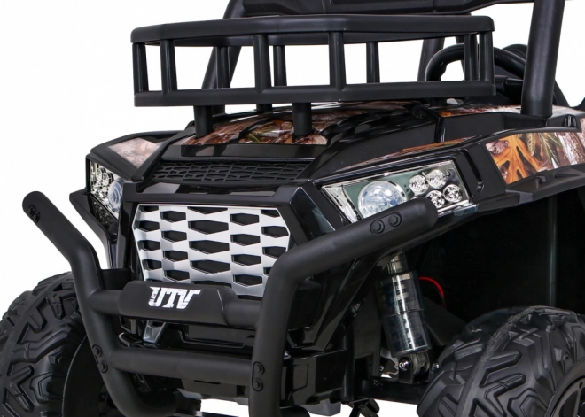 Buggy UTV Off-road pro děti černá + dálkové ovládání + nosič zavazadel + pomalý start + EVA + MP3 LED