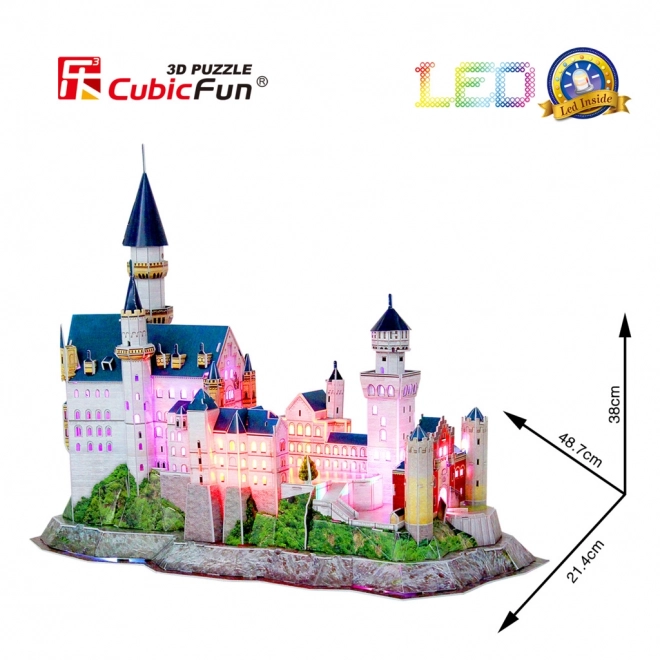 Svítící 3D puzzle zámek Neuschwanstein