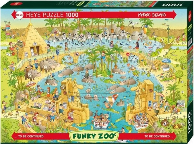 HEYE Puzzle Šílená ZOO: Nilská expozice 1000 dílků