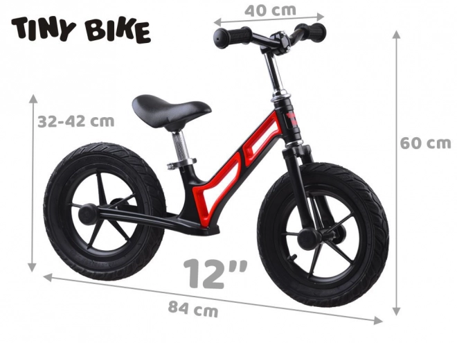 Dětské odrážedlo Tiny Bike s gumovými koly 12 palců – červená