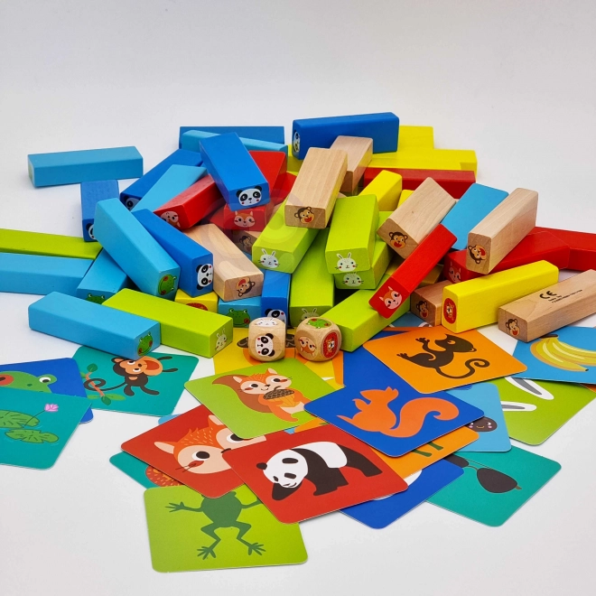 Dřevěná hra Jenga Zvířata TOOKY TOY