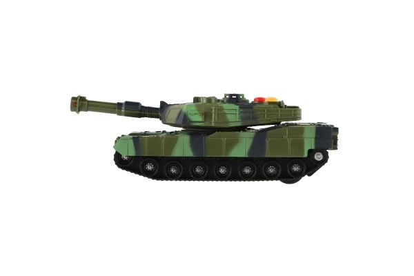 Tank plast 17cm na setrvačník na baterie se světlem se zvukem 2 barvy v krabici 20x11x9cm