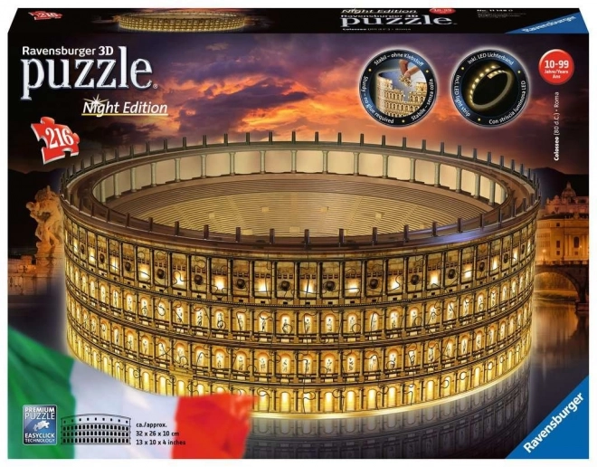 RAVENSBURGER Svítící 3D puzzle Noční edice Koloseum, Řím 216 dílků