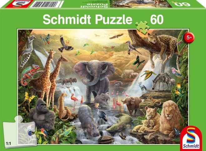 Puzzle Zvířata v Africe