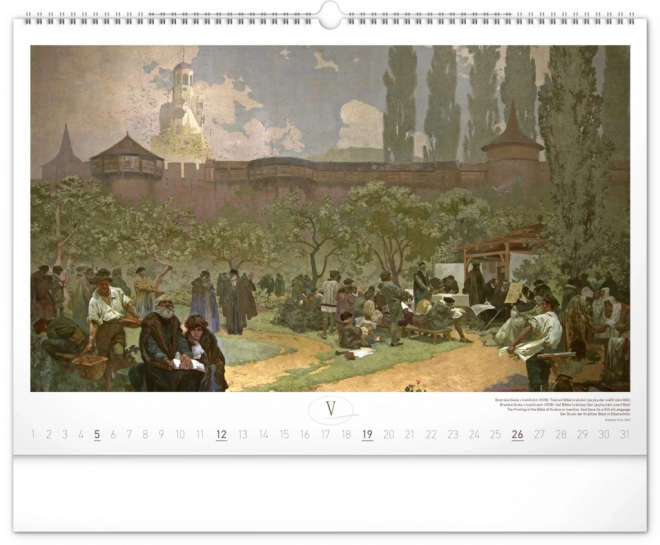 Nástěnný kalendář Slovanská epopej – Alfons Mucha 2024, 48 × 33 cm