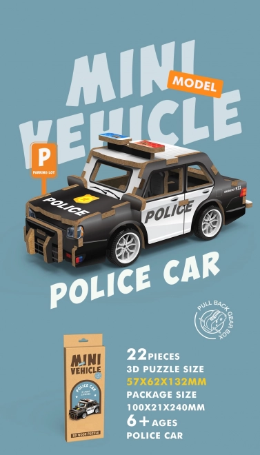 3D puzzle dřevěné - Policejní auto 13 cm