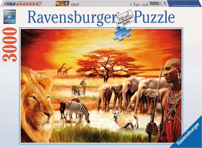 Puzzle Savana Hrdí Masajové 3000 Dílky