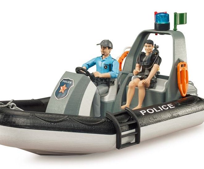 Bruder Policejní člun s policistou a potápěčem