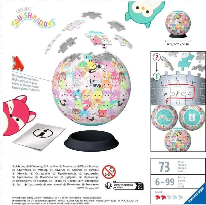 RAVENSBURGER 3D Puzzleball Squishmallows 72 dílků