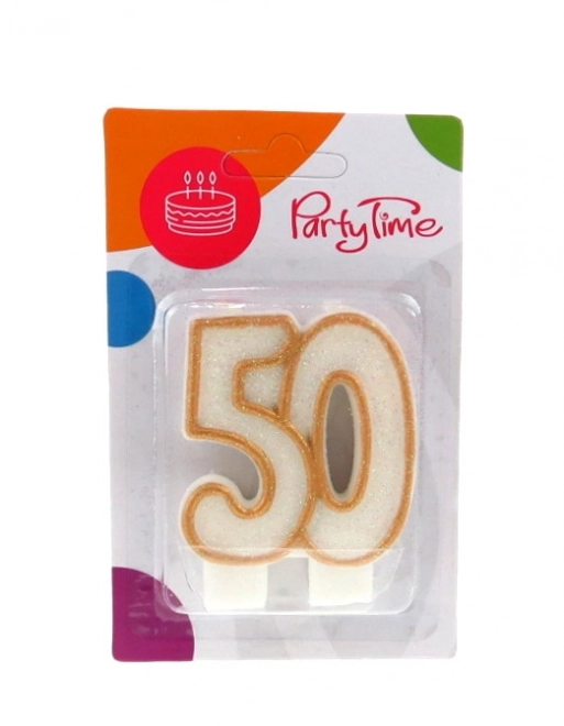 Zlaté výroční svíčky se třpytkami - 50