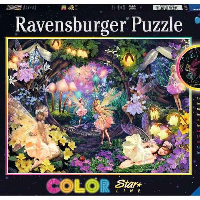 RAVENSBURGER Svítící puzzle Vílí les XXL 100 dílků