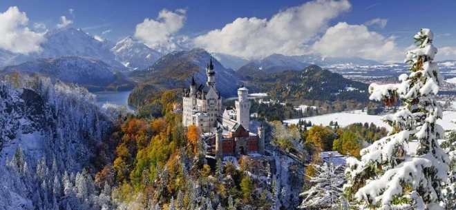 Puzzle Panorama 2000 prvků Zámek Neuschwanstein