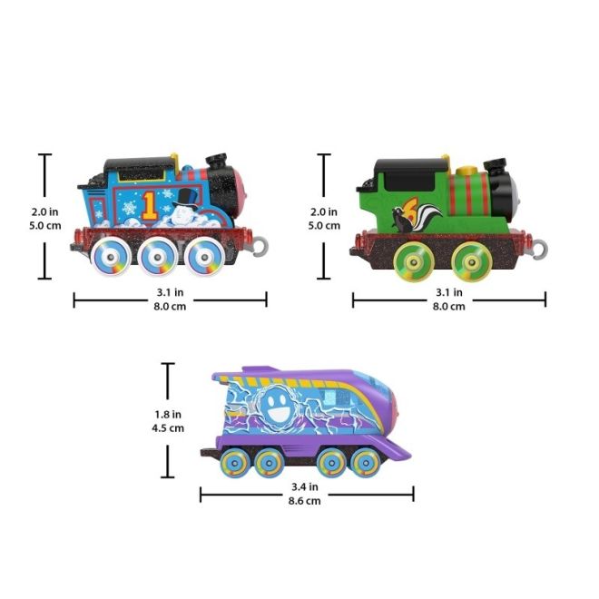 Lokomotivy Tom a přátelé měnící barvu v balení 3 ks
