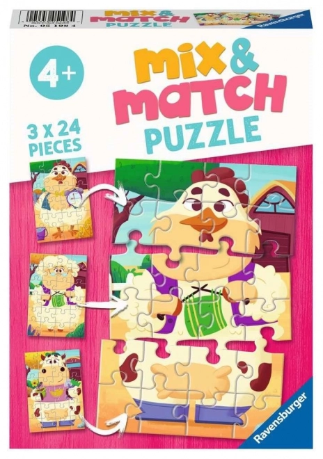 RAVENSBURGER Puzzle Mix&Match: Moji přátelé z farmy 3x24 dílků