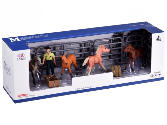 Sada figurek hřebců koní farma ZA2993 – A