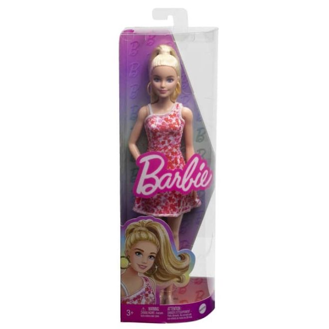 Panenka Barbie Fashionistas v růžových a červených šatech
