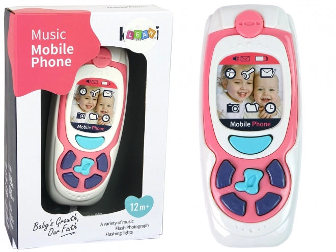 Dětský vzdělávací mobilní telefon Melody Pink