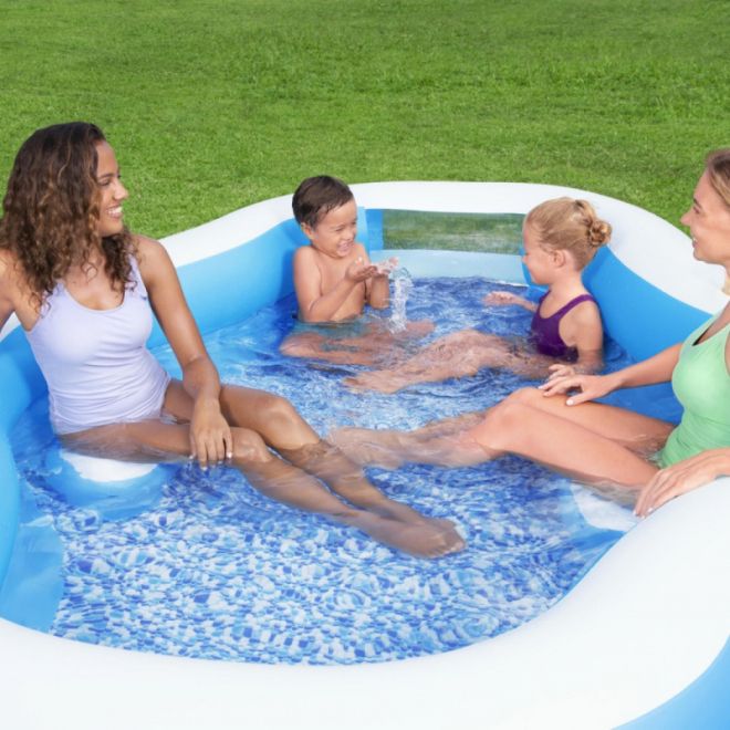 Nafukovací rodinný bazén BESTWAY 270x198x51cm Okno + 2 nafukovací sedátka