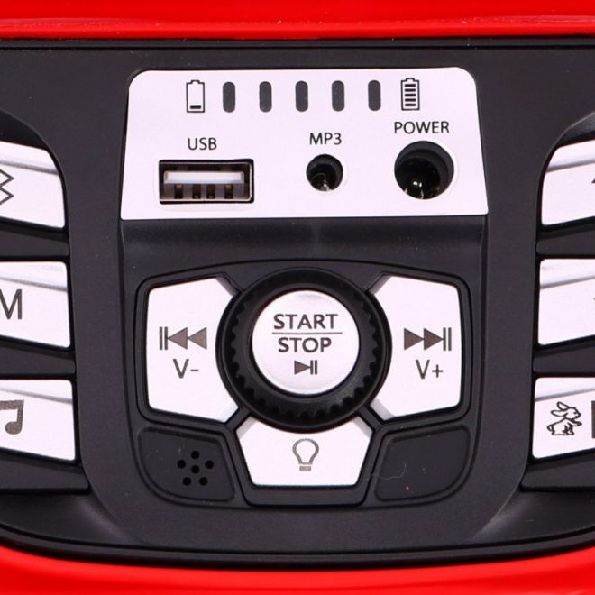 Dětská sportovní čtyřkolka na baterie červená + 4x4 + LED + rádio MP3